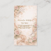 Blush Rose Hair Studio Illustration Visitenkarte (Rückseite)