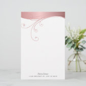 Blush-Rose Hochskalierungs-Design Briefpapier (Stehend Vorderseite)