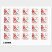 Blush-Rose-Hochzeit Quadratischer Aufkleber (Blatt)