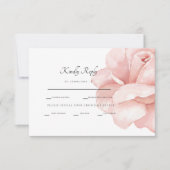 Blush Rose Hochzeitsempfehlung Abendessen Weißes U RSVP Karte (Vorderseite)