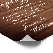 Blush Rose Lattern Unplugged Wedding Zeremonie Poster (Ecke)