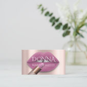 Blush Rose Lippen QR-Logos Makeup Lipstick-Glanz Visitenkarte (Stehend Vorderseite)