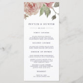 Blush-Rose-Menü-Karte Menükarte (Vorderseite)