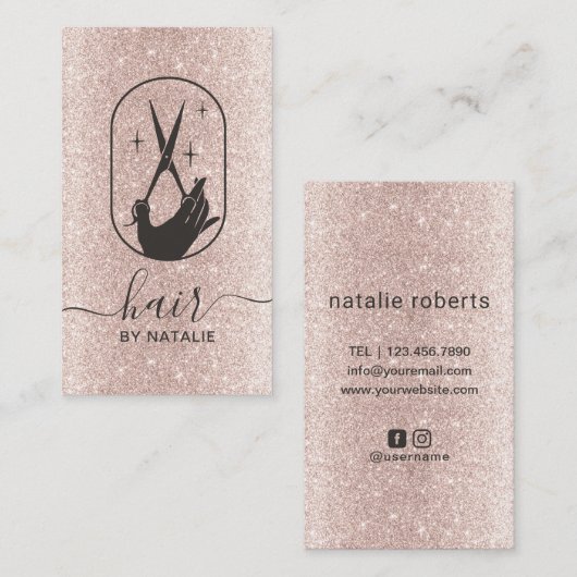 Blush-Rose mit Blush- Visitenkarte (Vorne/Hinten)