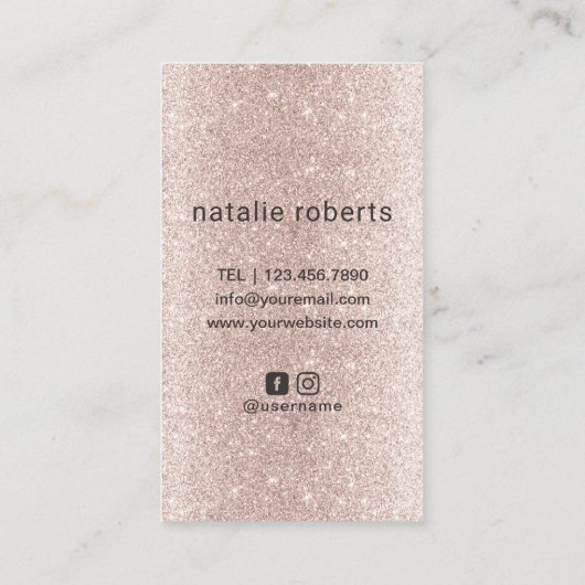 Blush-Rose mit Blush- Visitenkarte (Rückseite)