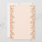 Blush Rose mit Gold-Blätter Quinceñera Einladung (Rückseite)