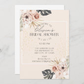 Blush Rose & Orchid Bridal Dusche Einladung (Vorne/Hinten)