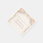 Blush Rose Ornate Baroque Bridal Shower Serviette (Ecke)