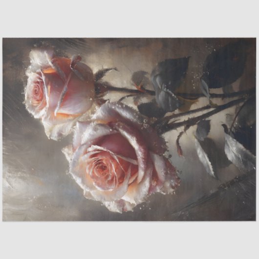 Blush Rose Pair Decoupage Seidenpapier (Vorderseite)