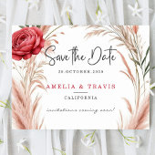 Blush Rose Pampas Grass Hochzeit Speichern Sie die Save The Date