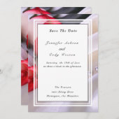 Blush Rose & Pearls Rosa Creme Hochzeit Save The Date (Vorne/Hinten)