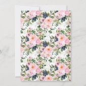 Blush Rose & Peonies Baby Dusche Einladung (Rückseite)