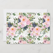 Blush-Rose & Peonies-Blumenbestätigung Einladung (Rückseite)