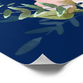 Blush Rose & Peonies Brautparty Begrüßungszeichen Poster (Ecke)