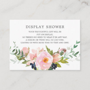 Blush Rose & Peonies Brautparty Display Dusche Begleitkarte