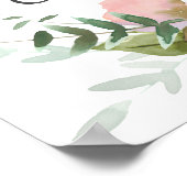 Blush Rose & Peonies Erste Kommune Begrüßungszeich Poster (Ecke)