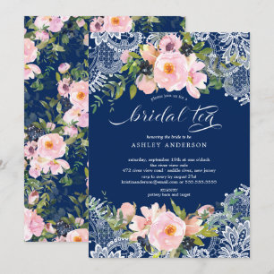 Blush Rose & Peonies laceBridal Dusche Bridal Tee Einladung
