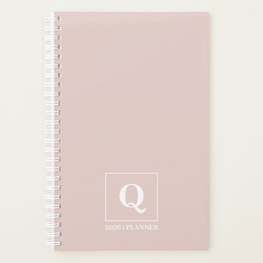 Blush Rose Personalisierter 2026 Planer (Vorderseite)