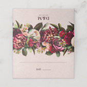 Blush-Rose Platzkarte (Außenseite Aufgefaltet)