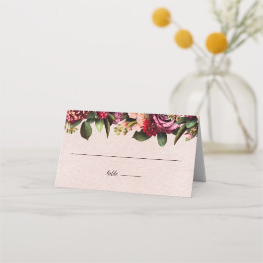 Blush-Rose Platzkarte (Vorderseite)