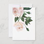 Blush-Rose-raffinierte, blumengeschmückte Save the Einladung (Rückseite)