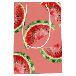 Blush Rose Red Green Watermelons Birthday Mittlere Geschenktüte