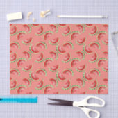 Blush Rose Red Green Watermelons Birthday Seidenpapier (Handwerk)