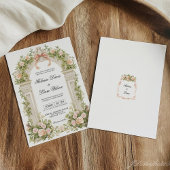 Blush Rose Ribbon Vintage Garden Wedding Einladung