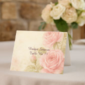 Blush Rose Romantische Vintage Gästekarte Dankeskarte
