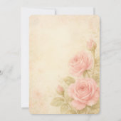 Blush Rose Romantische Vintage Hochzeit Einladung (Rückseite)