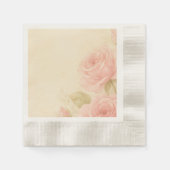 Blush Rose Romantische Vintage Hochzeit Serviette (Vorderseite)