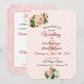 Blush Rose Rosa Blumenzitterung Einladung (Vorne/Hinten)