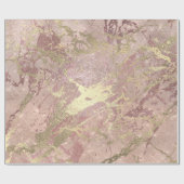 Blush Rose Rosa Marmor Shiny Spark Powder Gold Geschenkpapier (Flach)