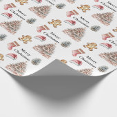 Blush Rose Rosa Weihnachtsbaum Geschenkpapier (Ecke)