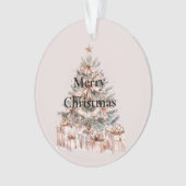 Blush Rose Rosa Weihnachtsbaum Ornament (Vorderseite)