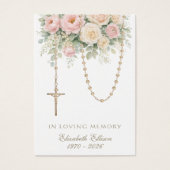 Blush Rose Rosary Draped Memorial Prayer (Vorderseite)