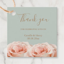 Blush Rose Sage Gold Elegante Danke für Ihre Hochz