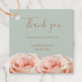 Blush Rose Sage Gold Elegante Danke für Ihre Hochz Geschenkanhänger