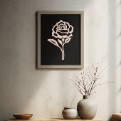 Blush Rose Silhouette Elegantes Poster