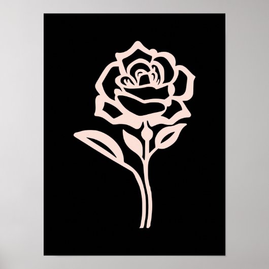 Blush Rose Silhouette Elegantes Poster (Vorne)