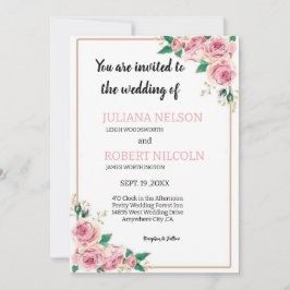 Blush & Rose: Treten Sie uns für unsere Hochzeit b Einladung