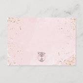 Blush-Rose und Goldakzente für Hochzeitsdetails Begleitkarte (Rückseite)