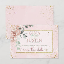 Blush-Rose und Goldakzente Hochzeit