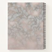 Blush Rose und Graumarmorierte Elegance Sketchbook Notizblock (Rückseite)
