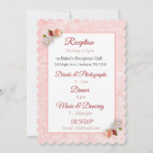 Blush Rose und Maroon Floral Wedding Einladung (Rückseite)