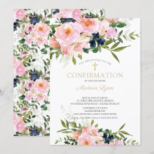 Blush-Rose und Peonies-Bestätigung Einladung