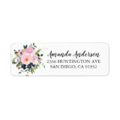 Blush-Rose und Peonies Bloral-Brautparty-Labels (Vorne)