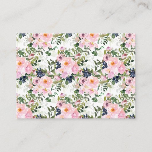 Blush-Rose und Peonies-Brautparty-Display-Dusche Begleitkarte (Rückseite)