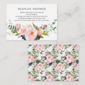 Blush-Rose und Peonies-Brautparty-Display-Dusche Begleitkarte (Vorne/Hinten)