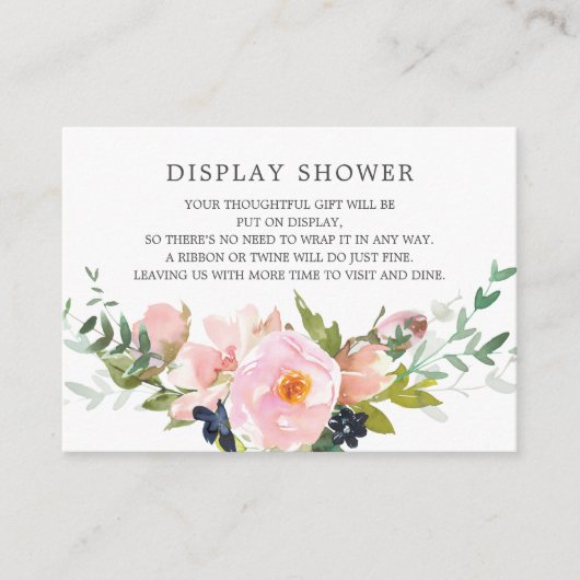 Blush-Rose und Peonies-Brautparty-Display-Dusche Begleitkarte (Vorderseite)